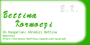 bettina kormoczi business card