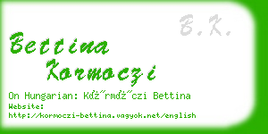 bettina kormoczi business card